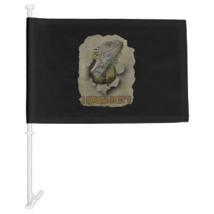 Iguana Party, Funny I Want To Party, Iguana Party Car Flag