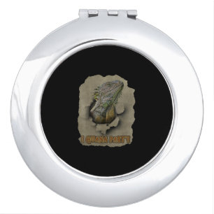 Iguana Party, Funny I Want To Party, Iguana Party Compact Mirror