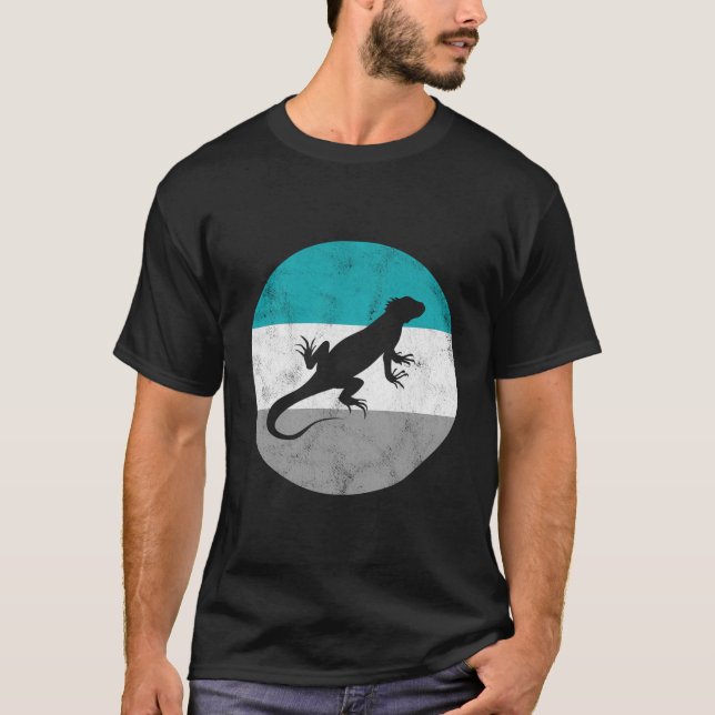 Iguana Retro Lizard Gift For Men Or Boys T-Shirt (Front)