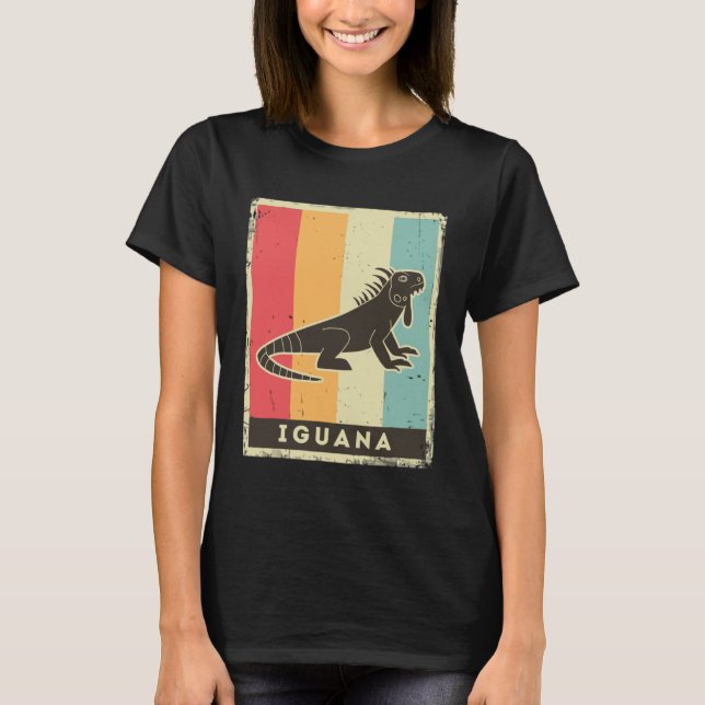 Iguana  Retro Poster Animal T-Shirt (Front)