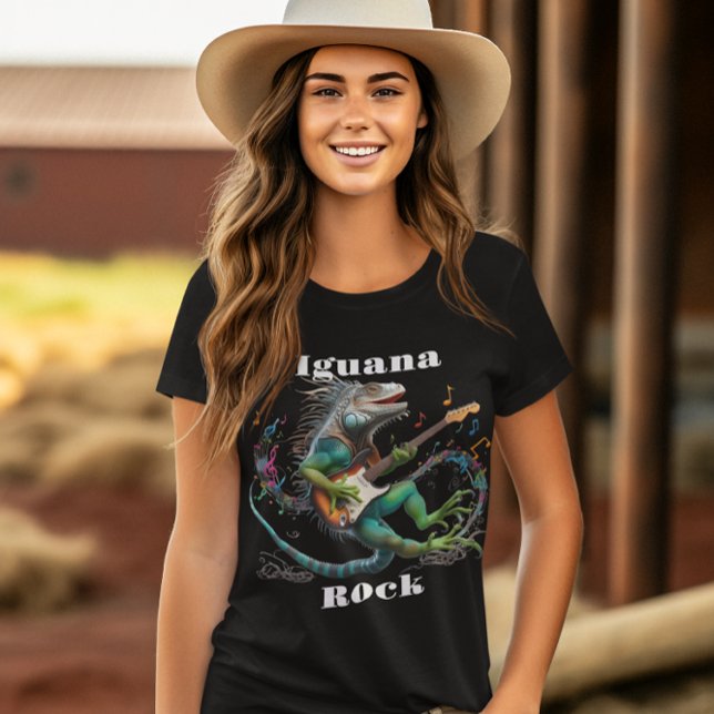  Iguana Rockstar in a Colorful Music Burst T-Shirt (Creator Uploaded)