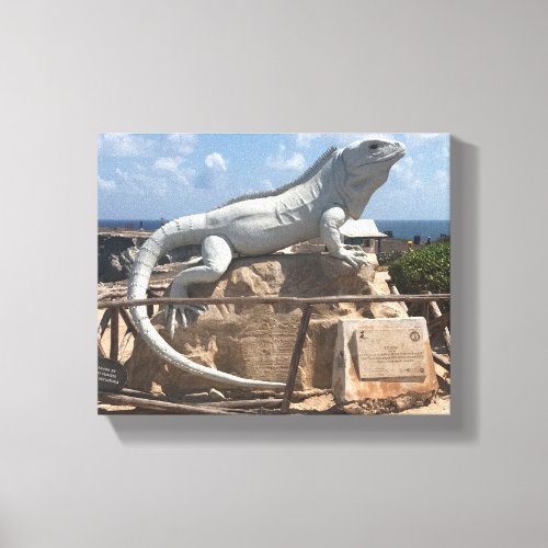 Iguana Sculpture Isla Mujeres Mexico Canvas