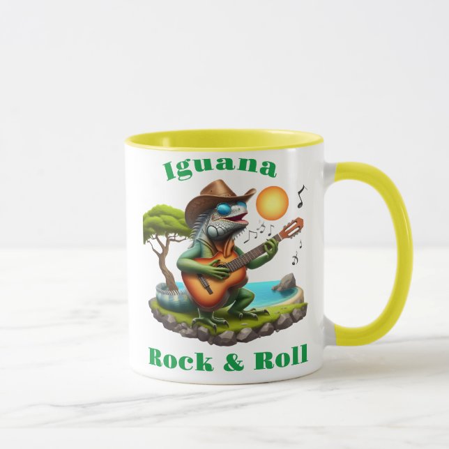 Iguana Serenading Swamp Dweller Rock Mug (Right)