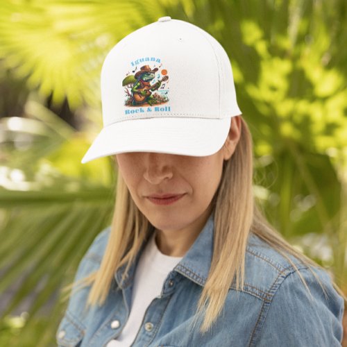 Iguana Serenading Swamp Dweller Rock  Roll Trucker Hat