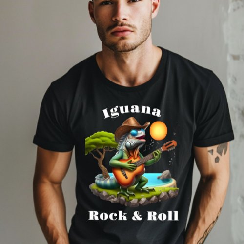 Iguana Serenading Swamp Dweller Rock T_Shirt