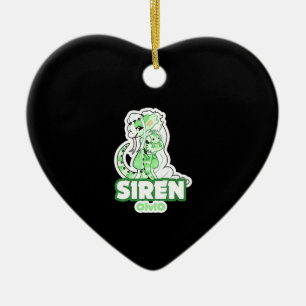 Iguana siren ceramic ornament