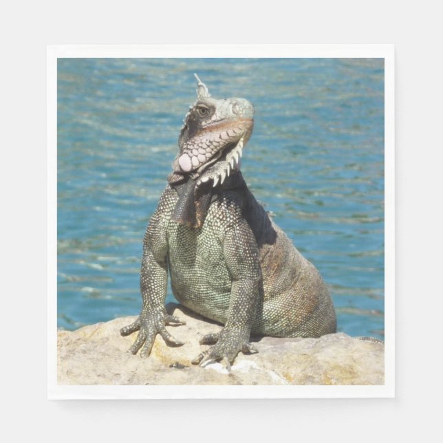 Iguana Tropical Wildlife Photography Paper Napkins (Front)