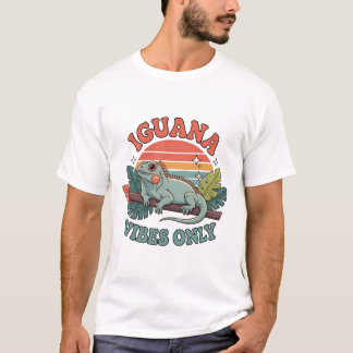 Iguana Vibes Only Cute Retro Iguana Reptile Lover T-Shirt