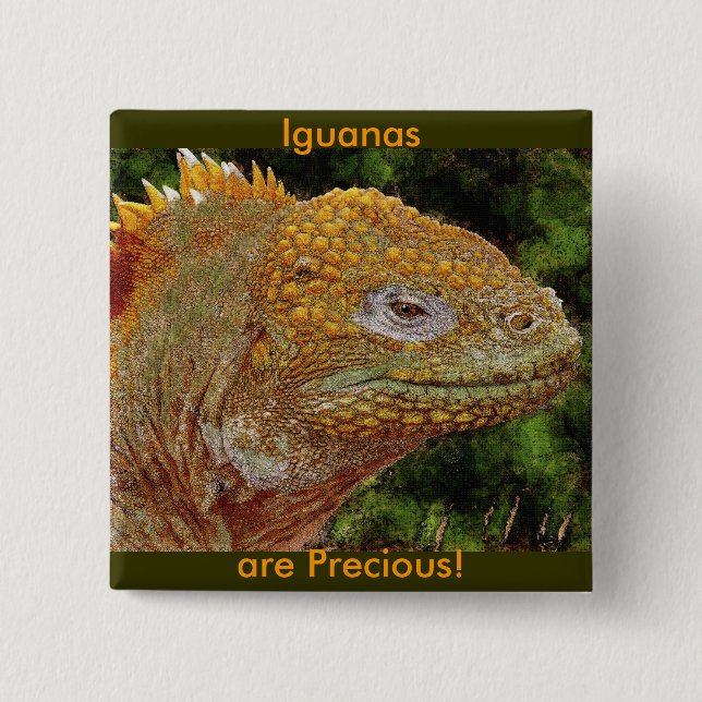 IGUANA WARRIOR Art Pinback Button (Front)