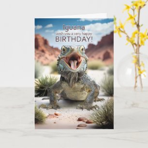 Iguana Wish You a Happy Birthday Reptile Humor Card