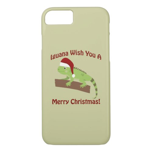 Iguana Wish You A Merry Christmas iPhone 87 Case