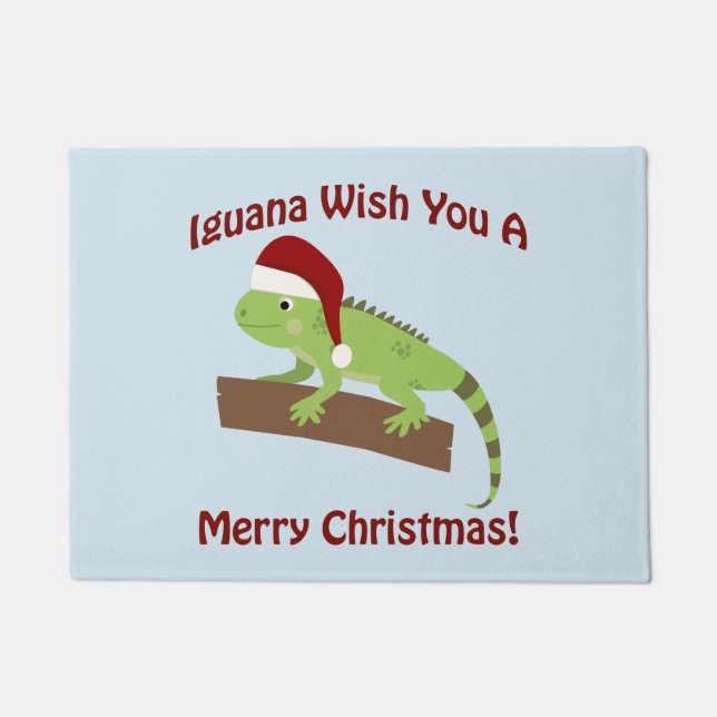 Iguana Wish You A Merry Christmas Doormat (Front)