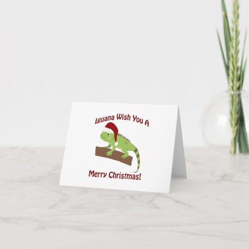 Iguana Wish You A Merry Christmas Holiday Card