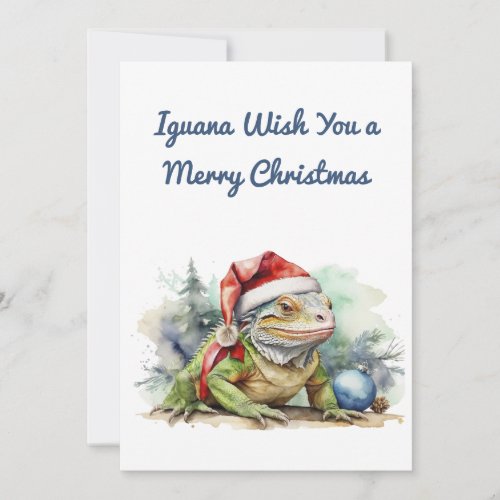 Iguana Wish You a Merry Christmas  Holiday Card