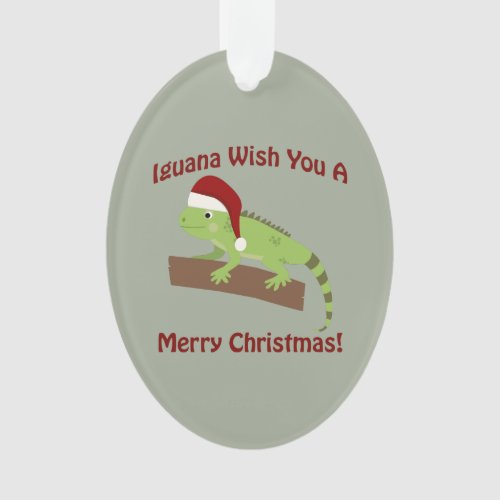 Iguana Wish You A Merry Christmas Ornament