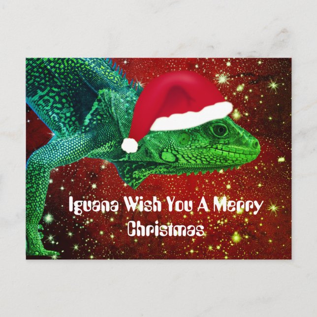 Iguana Wish You A Merry Christmas Postcard (Front)