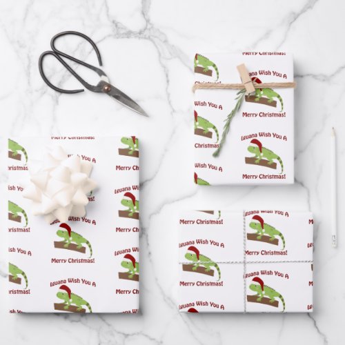Iguana Wish You A Merry Christmas Wrapping Paper Sheets