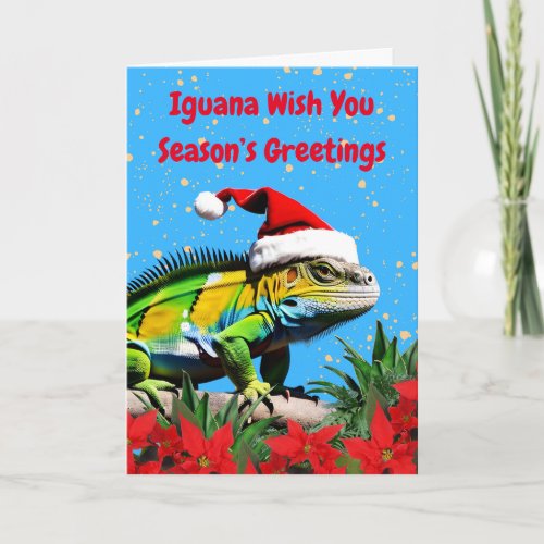 Iguana Wish You Seasons Greetings Christmas Card