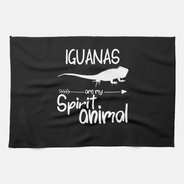 Iguanas Are My Spirit Animal Gift  Men Women Lizar Kitchen Towel (Horizontal)