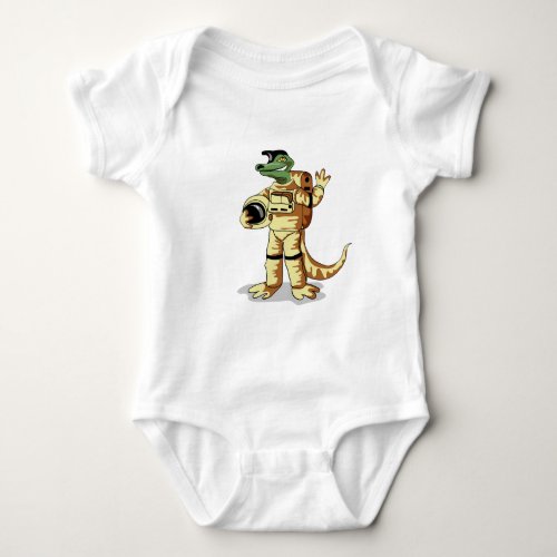 Iguanodon Dressed In A Cosmonaut Spacesuit Baby Bodysuit