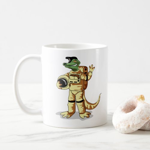 Iguanodon Dressed In A Cosmonaut Spacesuit Coffee Mug