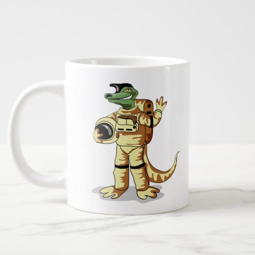 Iguanodon Dressed In A Cosmonaut Spacesuit Giant Coffee Mug