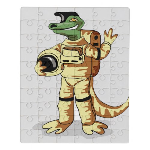 Iguanodon Dressed In A Cosmonaut Spacesuit Jigsaw Puzzle