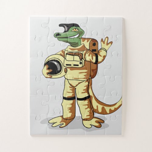 Iguanodon Dressed In A Cosmonaut Spacesuit Jigsaw Puzzle