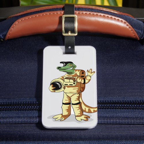 Iguanodon Dressed In A Cosmonaut Spacesuit Luggage Tag