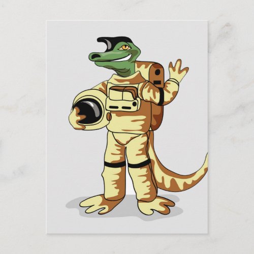Iguanodon Dressed In A Cosmonaut Spacesuit Postcard