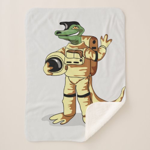 Iguanodon Dressed In A Cosmonaut Spacesuit Sherpa Blanket