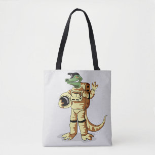 Iguanodon Dressed In A Cosmonaut Spacesuit. Tote Bag