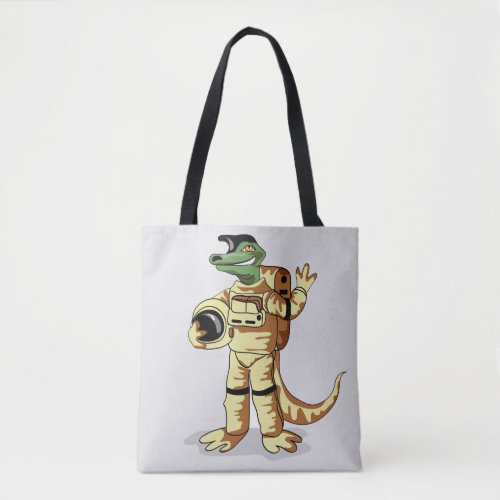 Iguanodon Dressed In A Cosmonaut Spacesuit Tote Bag