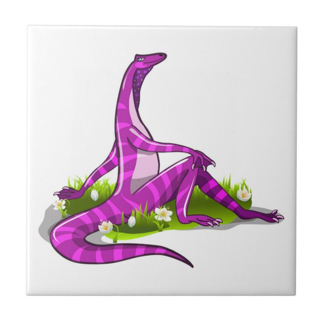 Iguanodon Showing Off Her Natural Beauty. Ceramic Tile (Front)