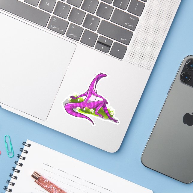 Iguanodon Showing Off Her Natural Beauty. Sticker (Laptop w/ iPhone)