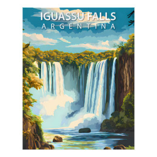 Iguassu Falls, Argentina – Vintage Travel Poster A