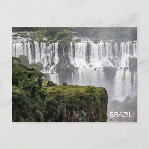 Iguaz Falls Brazil Waterfall Travel Postcard