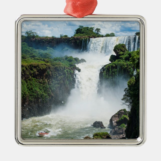 Iguazu Falls Surround By Jungle Metal Ornament (Front)