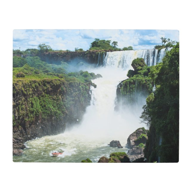 Iguazu Falls Surround By Jungle Metal Print (Front)