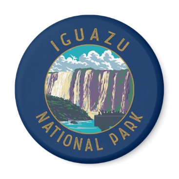 Iguazu National Park Argentina Distressed Circle Magnet Iguazu National Park Argentina Distressed Circle Magnet