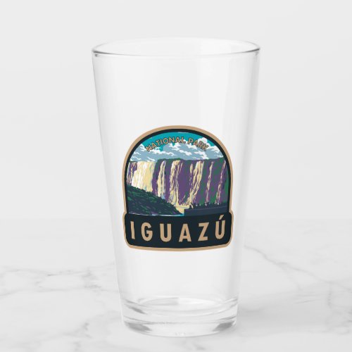 Iguazu National Park Argentina Travel Art Vintage Glass