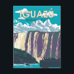 Iguazu National Park Argentina Travel Art Vintage Postcard<br><div class="desc">Iguazu National Park vector art design. Within the park on the Iguazú River,  the renowned Iguazú Falls encompasses many separate cascades,  including the iconic Garganta del Diablo or “Devil’s Throat.”</div>