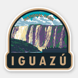 Iguazu National Park Argentina Travel Art Vintage Sticker