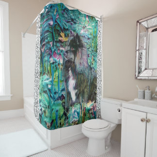 IHANA Finnish Lapphund Lappy shower curtain