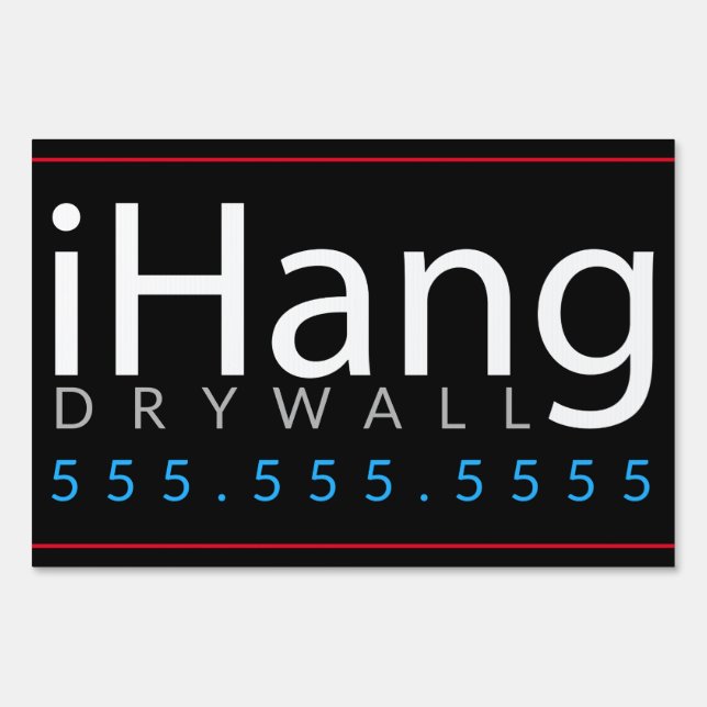 iHang Drywall Sheetrock Plaster Advertising Sign (Front)