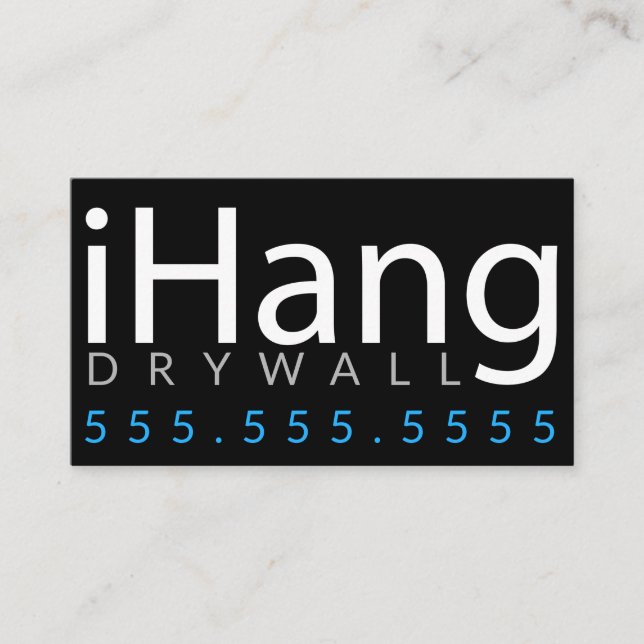 iHang. Drywall Sheetrock Plaster Business Business Card (Front)