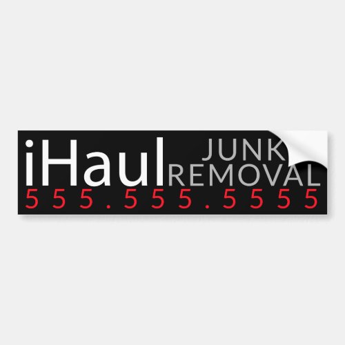 iHaul Junk Hauling Removal Business Promotion Bumper Sticker