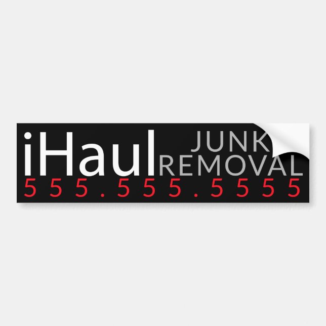 iHaul. Junk Hauling Removal Business Promotion Bumper Sticker (Front)