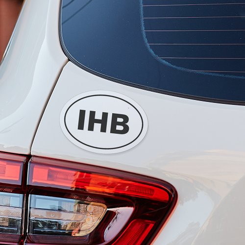IHB Indian Harbor Beach Florida Euro Oval Car Magnet
