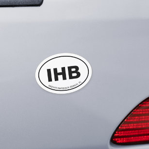 IHB Indian Harbour Beach Florida Euro Oval Car Magnet